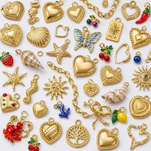 Tendance de la mode - Pendentifs et breloques en zircon pour femmes en acier inoxydable plaqué or 18 carats - Bijoux cadeaux en gros - Product Image 1