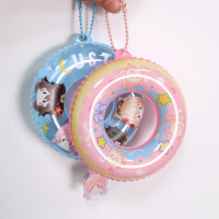 Anneau de natation personnalisé porte-clés pendentif de sac mini anneau de natation gonflable pendentif porte-clés