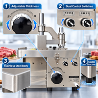 Trancheuse à viande électrique professionnelle pour bœuf, mouton, porc, machine à découper la viande à épaisseur réglable pour la cuisine