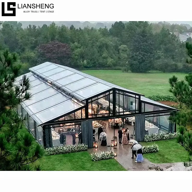 Gratis Ontwerp Outdoor Tenten Zwart Aluminium Shelter Atrium Structuur Custom Tent Bruiloft Deel Tent Voor Evenementen
