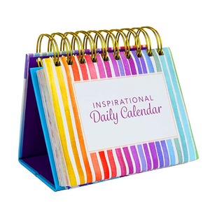Wholesale Custom Calendar Printing Custom Spiral Coil Page Turning Desktop Warm Quotes Calendar With Logo