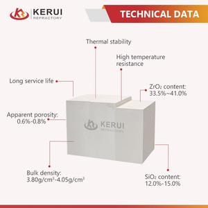 อิฐไฟเซอร์โคเนียมคอรันดัมของ Kerui อิฐ azs 33 36 41อิฐหลอม - Product Image 2