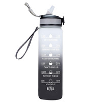 Botella Deportiva de Plástico Personalizada para Regalo de Navidad, Libre de BPA, a Prueba de Fugas, con Botón de Apertura, Correa, Fácil de Limpiar, para Adultos y Niños, con Serigrafía