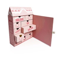 Calendrier de l'Avent Personnalisé 12 Jours, Boîte Mystère en Forme de Maison Unique et Réutilisable pour Compte à Rebours de Noël