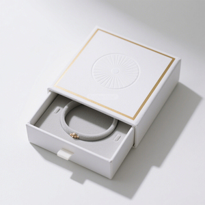 Luxury Bracelet Jewelry Packaging <b>Box</b> Biodegradable Paper Sliding Drawer <b>Box</b> Custom Logo Stamping <b>Gift</b> <b>Box</b> With Velvet - Product Image 2
