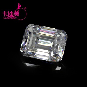 Cadermay Moissanite Gemstone Emerald Cut D Color Rectangle Loose Stone For Jewelry Making - Product Image 3