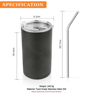 Gobelet droit à double couche de conception la plus récente avec paille 20oz glace réutilisable Americana <span class=keywords><strong>thermos</strong></span> sous vide <span class=keywords><strong>thermos</strong></span> étanche café Chaud - Product Image 4