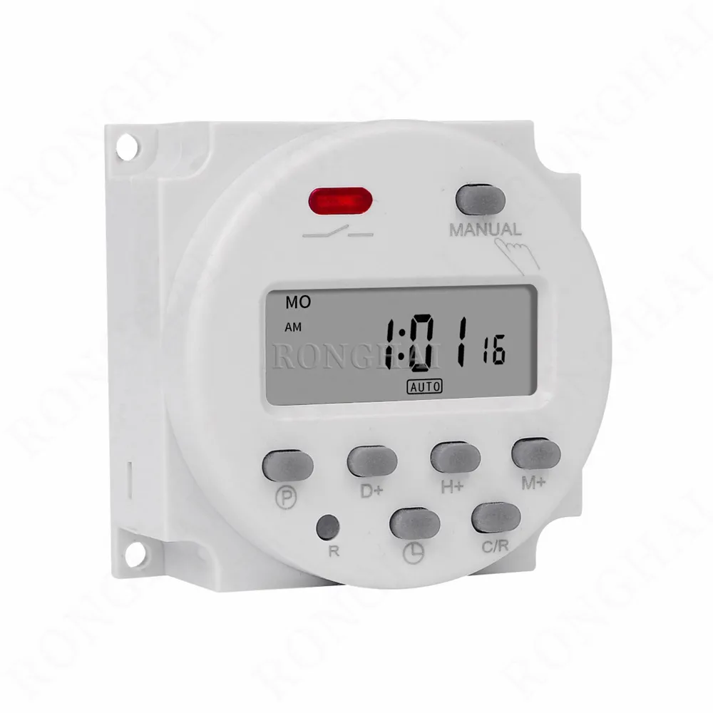 DC 12V 24V AC 110V 240V 16A Digital LCD Power Time Switch Programmable Time Relay Street Lamp Timer Alarm Clock Switch CN101A