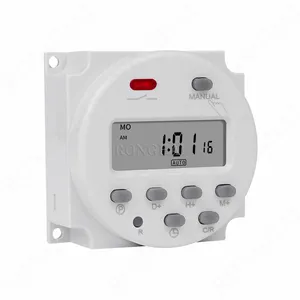 Interruptor de horário dc 12v 24v, temporizador lâmpada de rua com cronômetro, interruptor de tempo de alimentação digital lcd 12v ac 110v 240v 16a cn101a