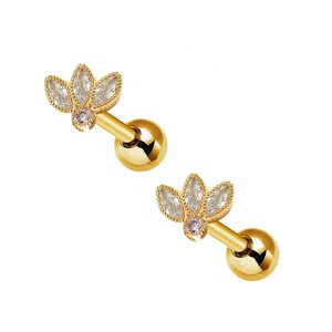 Piercings de estiramiento de oreja de circonita transparente, pendientes de cartílago - Product Image 1