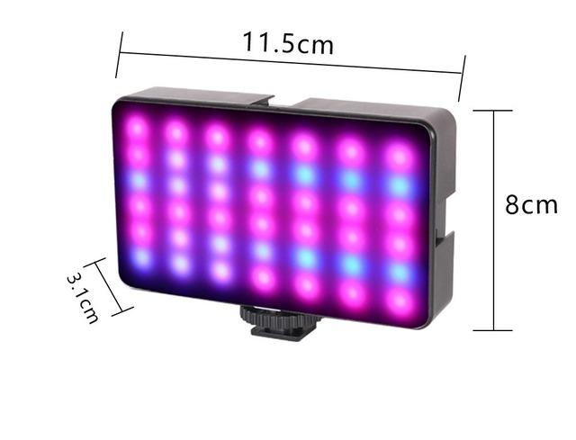 Portable RGB LED Video Light, 140 Beads Mini Pocket Fill Light, Rechargeable Camera Lighting for Photography Vlog Live Streaming