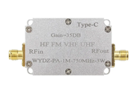 HF FM VHF UHF Broadband RF Power Amplifier FM Transmitter Amplifier Shell 35DB WYDZ-PA-1M-750MHz-3W 1MHZ-750MHZ RF rf Amplifier