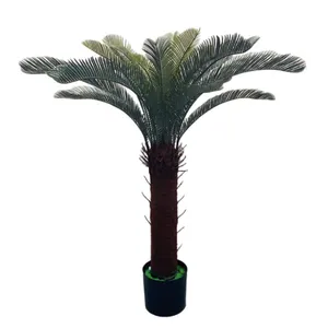 Venda quente 1.35m Cicado Verde Cycas Revoluta Árvore Artificial Palmeira Artificial Simulado Planta Cicado em Vasos Paisagismo Interior