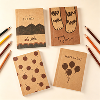 Mini carnet à couverture souple, journal de poche pour étudiants, design mignon avec des figurines, bloc-notes vierge, 50 feuilles, papeterie