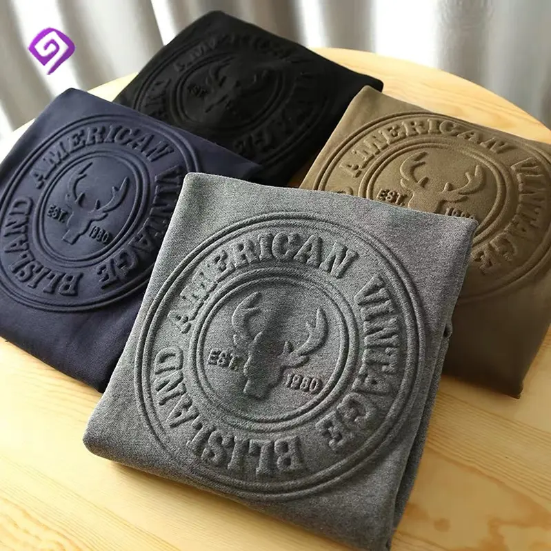 Áo Chui Đầu Cổ Tròn Tùy Chỉnh Logo 3D 100% Cotton Chất Lượng Cao Nhà Sản Xuất OEM Áo Nỉ Dập Nổi