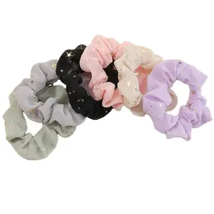 Hair Accessories For Kids Wear a Headband Kids Hair Ties Printed Star Bow Hair Tie For Girls Naturally Intestine Ring