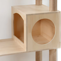 Arbre à chat pour le sol et le plafond, tour à gratter en bois, structure d'escalade pour chat d'intérieur, hauteur réglable, qualité supérieure simple