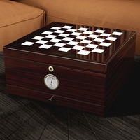 Humidor de Cedro Lacado de Alto Brillo para Cigarros, con Cajón, Personalizable, para Almacenamiento de Regalos y Juegos de Ajedrez