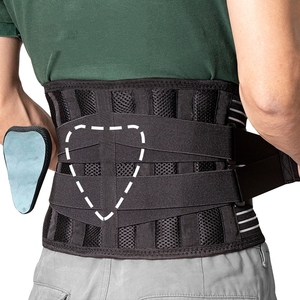 Alivio del dolor Espalda <span class=keywords><strong>Neopreno</strong></span> <span class=keywords><strong>Faja</strong></span> gris Tirar Banda elástica Cintura fuerte Brace Cinturón <span class=keywords><strong>de</strong></span> soporte lumbar - Product Image 4