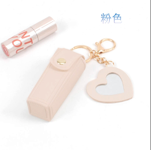 Portable Red Lipstick Cosmetic <b>Bag</b> <b>Mini</b> PU Leather Storage Wallet with Key Chain <b>Gift</b> for Lipstick Lovers - Product Image 6