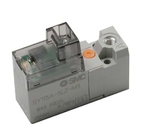 Vanne solénoïde pilote SY114A-5LOU-Q 3/4 normalement fermée, 3 canaux, électromagnétique, interface métrique, débit maximal 11,78 L/min, SY10