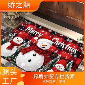 Alfombra rectangular de tierra de diatomeas con diseño de muñeco de nieve de Feliz Navidad para la entrada del hogar, decoración festiva navideña. - Product Image 4