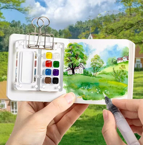 <span class=keywords><strong>Palette</strong></span> d'aquarelles 15 grilles Mini boîte vide en acrylique transparente 15 couleurs Boîte de plateau de peinture de voyage en plastique - Product Image 6