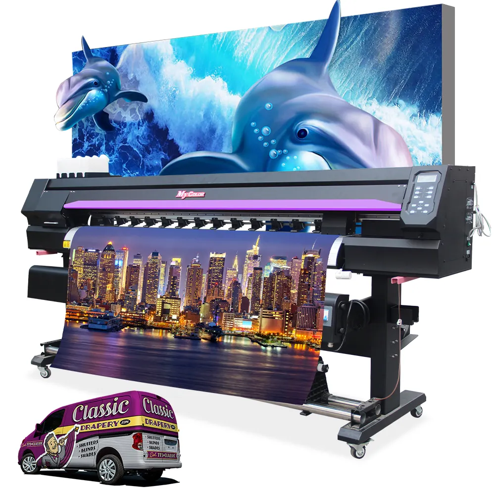 Precio barato digital1.8m impresora de gran formato i3200 xp600 cabezal eco solvente impresora de inyección de tinta de papel adhesivo