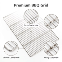 Grille de barbecue rectangulaire en acier inoxydable 304 de qualité alimentaire Senneng, filet de remplacement pour barbecue, cadre solide, facile à utiliser