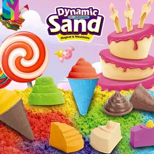 SY bricolage jeu magique jouet sable jouets Simulation espace sable sable coloré avec moule à crème glacée pour les enfants jouent à la maison