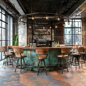 Ensembles de meubles de <span class=keywords><strong>bar</strong></span> rétro pour discothèque, bistrot commercial, tables rondes et chaises de <span class=keywords><strong>bar</strong></span> à prix plus bas, tabourets hauts - Product Image 3