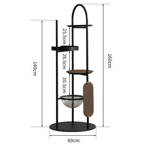 Torre de escalada integrada de hierro forjado de diseño moderno, con rascador sencillo, juguetes de lujo clásicos, en caja. - Product Image 5