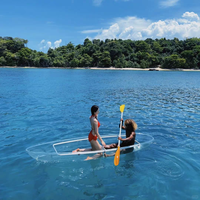 Kayak transparent en plastique transparent, canoë transparent en polycarbonate avec cadre en aluminium