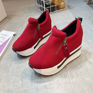 2026 NUOVE <span class=keywords><strong>Sneakers</strong></span> Casual da <span class=keywords><strong>Donna</strong></span> con <span class=keywords><strong>Zeppa</strong></span> Interna Traspiranti e Vulcanizzate, Scarpe con Tacco Nascosto e Rialzo Interno, Modello Slip-on - Product Image 2