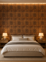 Panneau mural en placage de bois 3D, panneau décoratif intérieur luxueux et imperméable pour chambre à coucher, salon, hôtel