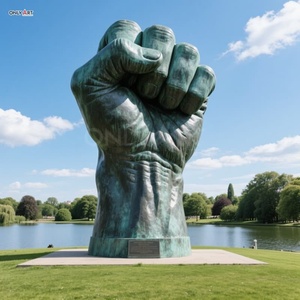 Benutzer definierte Outdoor-Garten große Bronze Casting Hand Statue Riesen abstrakte geballte Faust Cenotaph Bronze Skulptur für öffentliche Dekor - Product Image 4