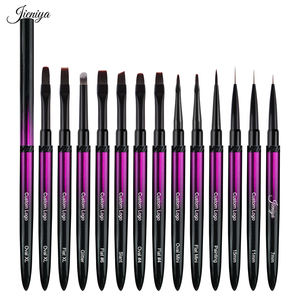 Ensemble de 13 pinceaux à ongles à manche métallique violet dégradé, ultra fins, pour liner et détails, pour vernis gel, directement de l'usine - Product Image 6