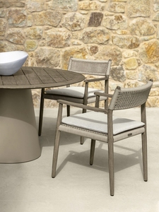 Set pranzo moderno all'aperto per tutte le stagioni <span class=keywords><strong>tavolo</strong></span> da pranzo in teak con sedie in corda intrecciata set da pranzo patio - Product Image 5