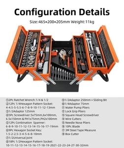 Boîte à outils manuelle de haute qualité pour réparation automobile, 85 pièces, avec douilles et clés, pour camion SDGJX - Product Image 6