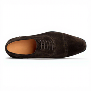 Zapatos Oxford Brogue de Gamuza Marrón Oscuro para Hombre, Cuero Italiano de Primera Calidad, Suela de Goma Plana Antideslizante, Formales, de Negocios, para Boda, de Lujo - Product Image 4