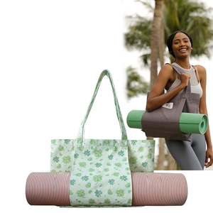 Customizable Print Eco-friendly Durable Yoga Mat <b>Tote</b> Bag Large Canvas <b>Gym</b> Shoulder Bag Reusable Yoga Carrier for Women Fitness - Product Image 4