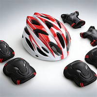 Ensemble de protections pour le sport : Casque en corne de bœuf, genouillères et coudières pour adultes et enfants, pour le roller et le patinage, vente en gros