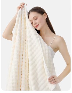 Serviette de bain 7A en microfibre tricotée antibactérienne, velours corail, écologique, anti-enfants, séchage rapide, épaisse, pour bain moussant - Product Image 4