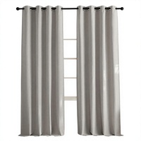Rideaux occultants modernes JTen Modèle 9615 en polyester uni effet lin, gris argenté, pour salon et villa, toutes saisons
