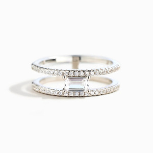 Anello da Donna Geometrico Quadrato a Doppio Strato, Gioiello Minimalista per Uso Quotidiano - Product Image 5