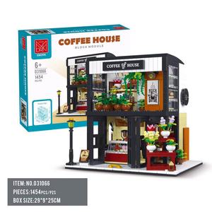 Flower Language Coffee Shop <b>Building</b> <b>Block</b> Toy with Lights Plastic Ages 10+ Assembly Model 1454 Pieces - Product Image 3
