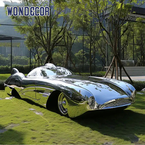 Kỳ quan nóng bán ngoài trời vuông lớn hiện đại xoắn hình học Vòng thép không gỉ điêu khắc - Product Image 4