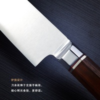 Ensemble de couteaux de cuisine de chef en acier inoxydable allemand 1.4116 à haute teneur en carbone manche en bois de rose octogonal boîte-cadeau personnalisée emballage de logo