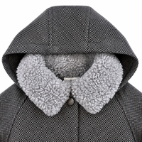 Manteau d'hiver à capuche en polaire pour bébé, doublure Sherpa 100% polyester, veste chaude épaisse unisexe pour enfants avec boutons