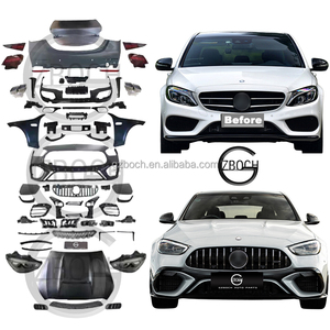 ชุดแต่ง W205 เป็น W206 สำหรับรถเบนซ์ C-Class W205 ปี <span class=keywords><strong>2013</strong></span> ขึ้นไป อัพเกรดเป็น W206 C63 AMG ชุดกันชน ฝากระโปรง ฝาท้าย ไฟหน้า ชุดแต่งรอบคันแบบใหม่ - Product Image 1